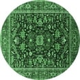 thumbnail image 1 of Ahgly Company Indoor Round Oriental Emerald Green Industrial Area Rugs, 6' Round, 1 of 4