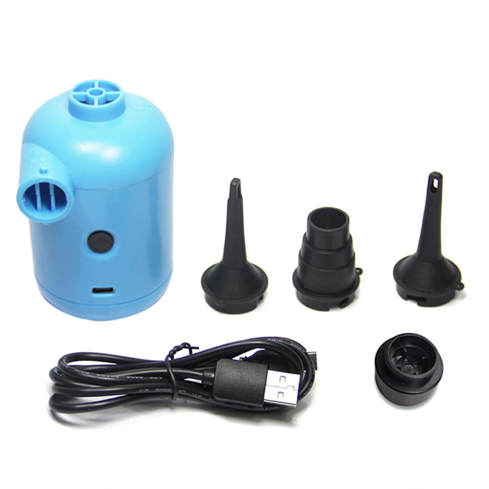USB Portable Air Pumps with 3 Nozzles for Air Mattress Inflatable Raft 
