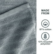 Mainstays Performance Cotton Bath Sheet, Oversized Super Soft Quick Dry Fade Resistant, Textured Grey