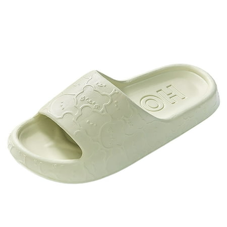 

B91xZ Slide Sandals for Women or Ladies Dressy Summer Casual Fashion Round Open Toe Slip On Slides with Braided Strap Slippers for Summer Green 41