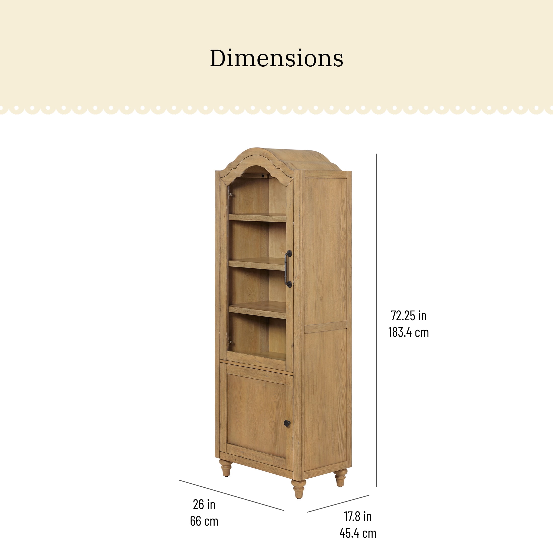 The Pioneer Woman Willa Dining Hutch Cabinet, Heirloom Wheat Finish