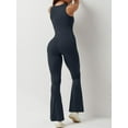 thumbnail image 4 of Arvbitana Women's Full-Length Tank Jumpsuit Solid Color Sleeveless Square Neck Bodycon Romper Pants Ladies Casual Bodysuit for Yoga, 4 of 7