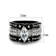 thumbnail image 4 of Her and His 4pc Black Stainless Steel and Titanium Wedding Engagement Ring Band Set Size Women's 05 Men's 13, 4 of 6