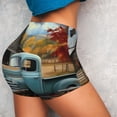 thumbnail image 4 of Uemuo Vintage Truck Farm Scene Pattern Women Workout Impact Shorts Scrunch Butt Lifting Gym Shorts Seamless Booty Biker Shorts-Medium, 4 of 8