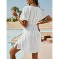 thumbnail image 4 of Bathing Suit Cover Ups for Women Elegant Solid Color V-Neck Swimsuit Cover Up Wrap Waist Beach Swimwear Coverup Shermie, 4 of 6
