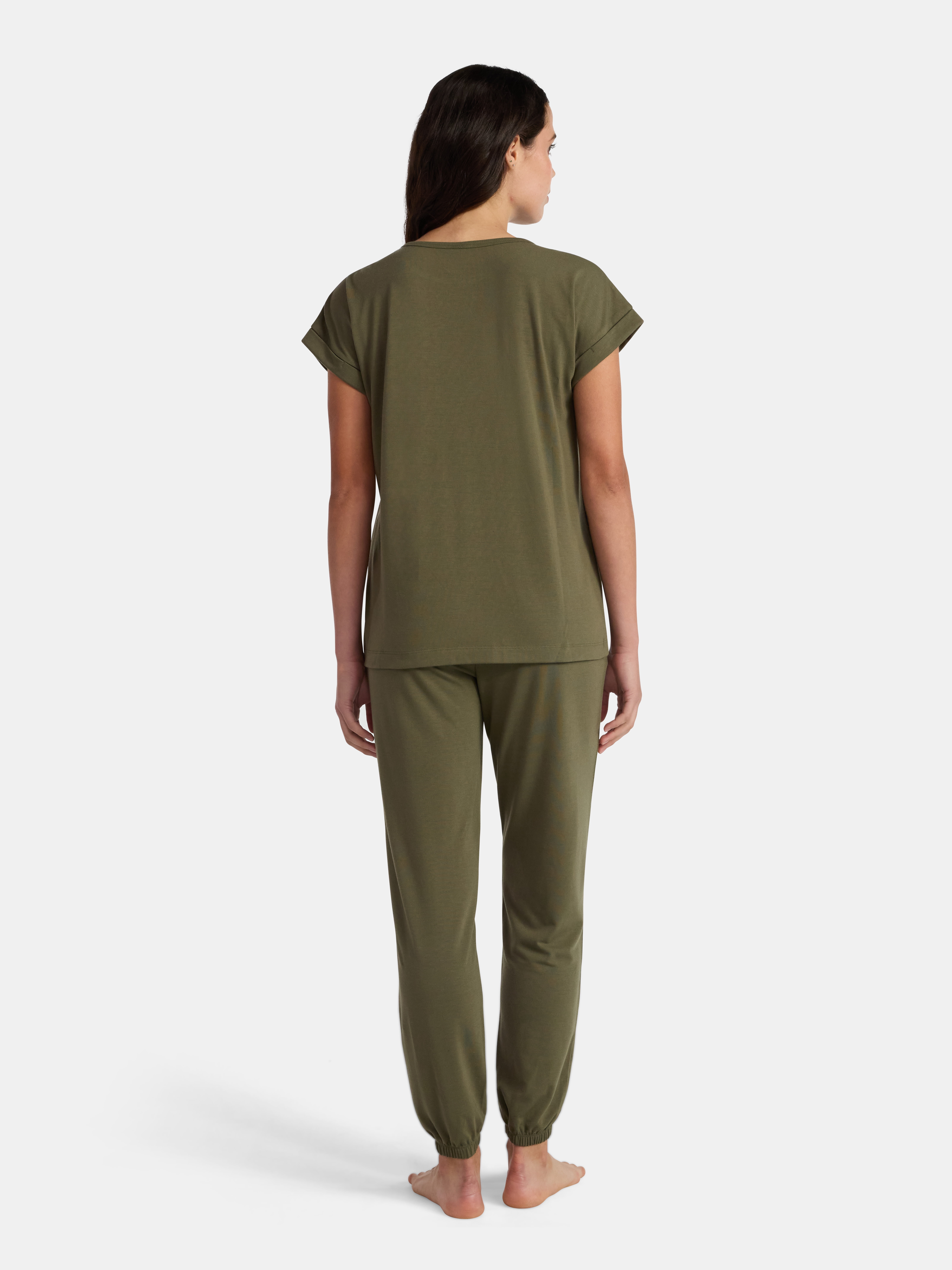 Lissome Women’s Super Soft Jersey Knit Dolman Sleep Top and Jogger Pants Pajama Set, 2-Piece, Sizes S-3X