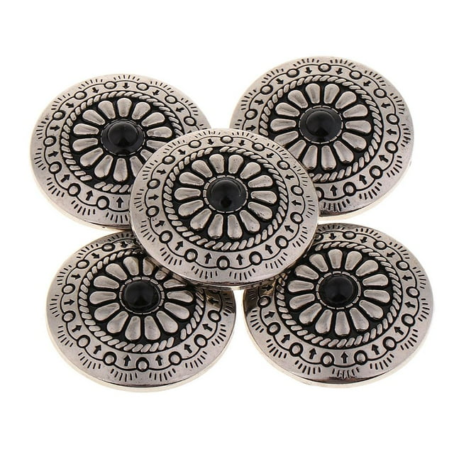 5pcs Vintage Western Buttons Turquoise Concha Studs For Screwing For diy Jacket F