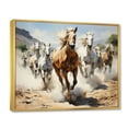 thumbnail image 2 of Designart "Mustangs Cowboys Cowboy Wild painting" Cowboys Floater Framed Canvas Art Print, 2 of 7