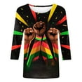thumbnail image 5 of YanHoo Black History Shirts for Women 3/4 Sleeve Crewneck Graphic Tee Shirts Plus Size Summer Tops, 5 of 5