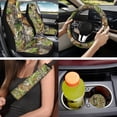 thumbnail image 6 of Binienty Hunting Camo Forest Car Seat Covers Full Set with Automotive Armrest Cover Non-slip Vehicle Seat Belt Shoulder Strap Covers Headrest Covers Coasters 14 Pieces Auto Interior Decor Set​, 6 of 7