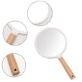 thumbnail image 4 of YEAKE Espejo de mano con asa para maquillaje, pequeño y lindo espejo de mano de madera para afeitarse con orificio para colgar, espejo de tocador de viaje portátil de una sola cara para hombres y muje, 4 of 5