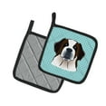 thumbnail image 2 of Carolines Treasures BB1184PTHD Checkerboard Blue Saint Bernard Pair of Pot Holders , 7.5HX7.5W, multicolor, 2 of 3