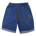 thumbnail image 6 of WQQZJJ Men's Casual Denim Shorts, Solid Color Drawstring Elastic Waist Shorts, Summer Outdoor Sports Five Pants with Pocket, 6 of 8