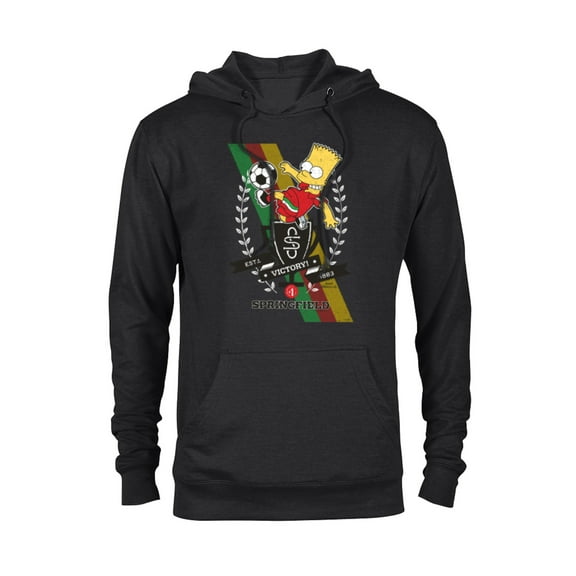 The Simpsons Soccer Bart Simpson Springfield Victory - Pullover Hoodie for Adults - Customized-Black