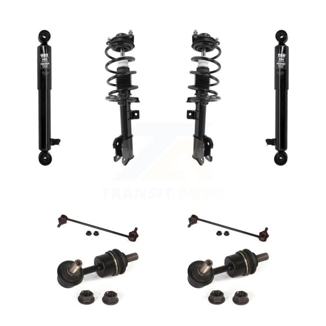 Transit Auto Front Rear Complete Suspension Strut Shock & TOR sway Bar Link Kit (8Pc) for Car Hyundai Santa Fe Sport Kia Sorento - Left Right Side (Driver Passenger) KSS-108332