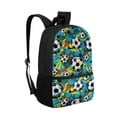 thumbnail image 2 of Uorisanigo Inked Football Design 17 Inch Kids Backpack for School, Lightweight Children School Bag Travel or Sports Bags, Fit Preschool Nursery Primary Schoolbag with Padded Straps, 2 of 6