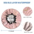 thumbnail image 3 of Shower Caps,Pink Gold Marble Pattern Waterproof Shower Cap for Women 4 Pieces,Double Reusable Hair Cover for Shower PEVA Elastic Stretch Hem, 3 of 7