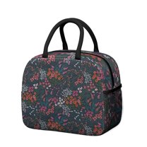 Womens Pioneer Flower Floral Print Pattern Lunch Box for Work,Insulated Lunch Bag for Women,Loncheras Para Mujer,Leakproof Adult Lunch Bag for Work,Beach,Travel,Picnic,Camping