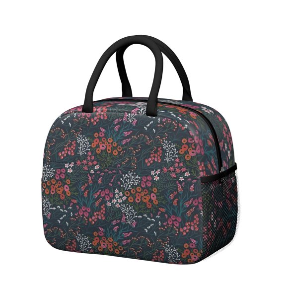 Womens Pioneer Flower Floral Print Pattern Lunch Box for Work,Insulated Lunch Bag for Women,Loncheras Para Mujer,Leakproof Adult Lunch Bag for Work,Beach,Travel,Picnic,Camping