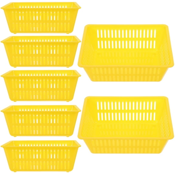 NICEXMAS 7Pcs Red Baskets Plastic Storage for Daily Use in Home and Office