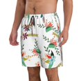 thumbnail image 2 of Logiee Pretty Floral With Leaves Print Mens Swim Trunks Quick Dry Board Shorts,Breathable Hawaii Beach Shorts Swimwear Bathing Suits-X-Large, 2 of 6