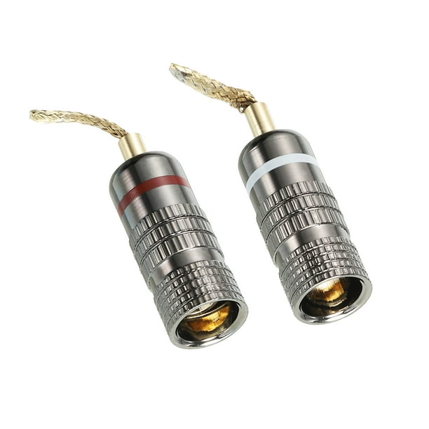 Uxcell Flex Pin Banana Plugs GoldPlated Insulated Red White 2 Pack