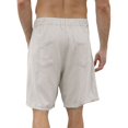 thumbnail image 4 of Men's Soild Color Cotton Linen Casual Shorts, Elastic Waist Classic Summer Beach Shorts for Men, Soft Breathable Relaxed Fit Lounge Shorts with Pockets Light Ashy S, 4 of 6