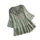 thumbnail image 1 of Camisa de moda para mujer Sonducket Blusa vintage fibra verde M, 1 of 6