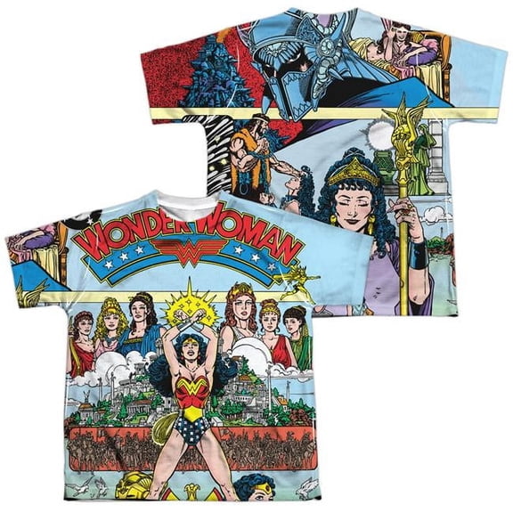 Trevco Sportswear JLA472FB-YTPP-3 JLA No 1 Cover Front & Back Print Youth Short Sleeve T-Shirt, White - Large