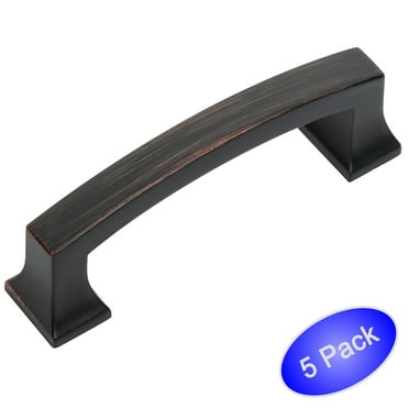 5 Pack - Cosmas 755-3ORB Oil Rubbed Bronze Contemporary Cabinet Hardware Handle Pull - 3" Inch (76mm) Hole Centers