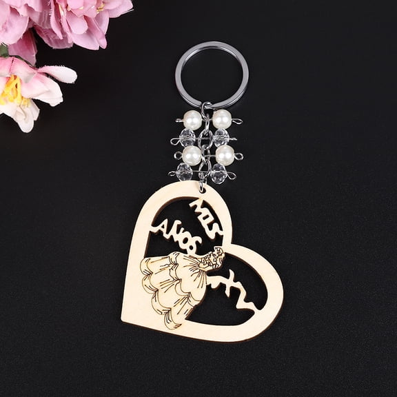 12 Sets Wedding Keychain Favors, Wooden Heart Bride Keychains with Thank You Tags & Organza Bags, Rustic Wedding Guest Gifts, Bridal Shower Favors, Wedding Souvenirs for Guests