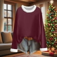 thumbnail image 5 of cocolona Womens Fall Tops Winter Fleece Warm Long Sleeve Shirts Fashion Solid Color Pullover Dressy Casual Blouses Christmas Gifts, 5 of 6