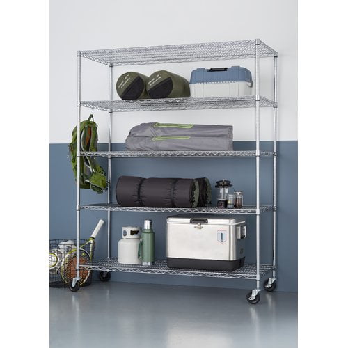 TRINITY Basics 60"W x 24"D x 72"H 5Shelf NSF Wire Shelving Rack With