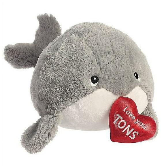 Love You Tons Whale Grey 12 inch - Stuffed Animal by Aurora Plush (07815)