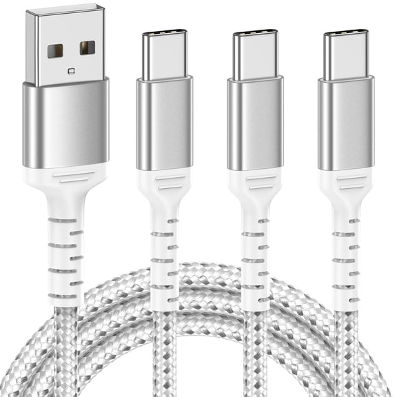 3 Pack USB C Cable Fast Charging 6FT, USB A to USB C Charger Cord, Durable Braided USB Type C Cable for iPhone 17/16/15/Pro Max/Plus, Samsung Galaxy S23