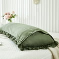 thumbnail image 4 of Move Over Ruffle Body Pillow Cover Olive Green Body Pillow Cover Soft Microfiber 20x54 Boho Body Pillow Cover, 4 of 7