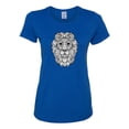 thumbnail image 3 of Black and White Mosaic Retro Mandala Lion Animal Lover Womens Graphic T-Shirt, Royal, Medium, 3 of 4