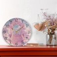 thumbnail image 2 of 10" Artistic Round Wall Decorative Desk Clock Wall Clock Home Decor Pink Arch, 2 of 6