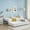White, variant on Twin Metal Daybed with Trundle, Pullout Trundle Bed Frame with Arched Headboard, Guest Sofa Bed with Steel Slat Support, No Box Spring Required, Easy Assembly, White