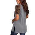 thumbnail image 4 of Hauts d'Été pour Femmes 2023 T-Shirt à Manches Courtes Imprimé Léopard Col Rond avec Poche Blouse, 4 of 5