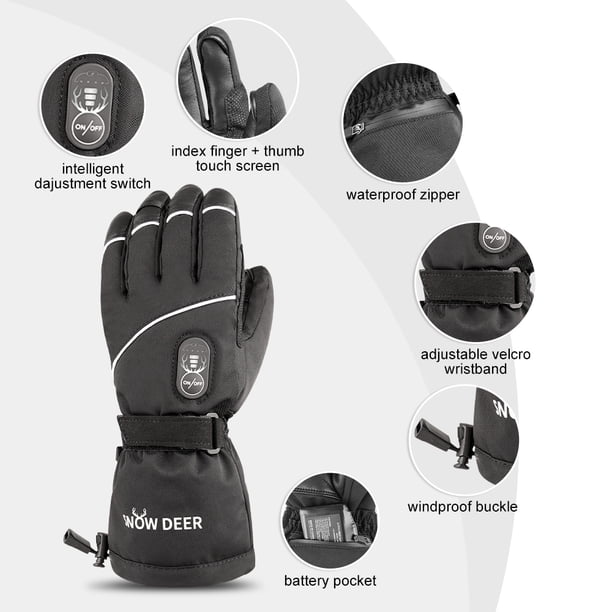 Savior Heat Gants Chauffants, Chauffe-Mains Électrique Rechargeable Gants de Ski pour Hommes Femmes, Gants Imperméables et Coupe-Vent à Écran Tactile pour Cyclisme, Chasse, Ski, Moto Savior Heat Gants Chauffants, Chauffe-Mains Électrique Rechargeable Gants de Ski pour Hommes Femmes, Gants Imperméables et Coupe-Vent à Écran Tactile pour Cyclisme, Chasse, Ski, Moto