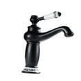 thumbnail image 4 of Grifo de lavabo de baño con manija de cerámica, cartucho de cerámica de lujo de estilo victoriano, alto. negro, 4 of 9