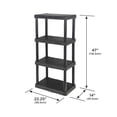 thumbnail image 2 of 4-Tier Light Duty Storage Shelf, Plastic Shelving Unit for Storage Room, Tool Shed, Gardening Shed, Laundry Room, 50lbs/Shelf (47”H x 22.1”W x 14.3”D), 2 of 5