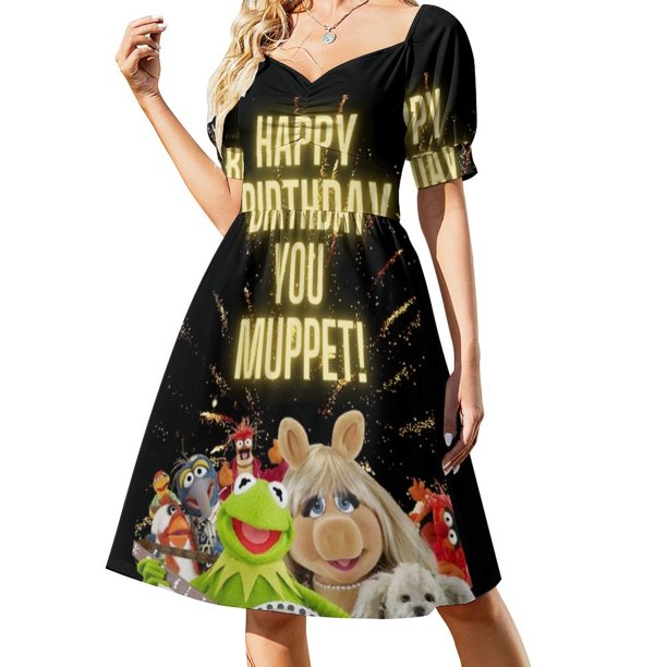 Happy Birthday You Muppet Birthday Vestido de manga corta vestidos para mujer vestidos para ocasis oficiales Ropa estética