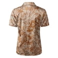 thumbnail image 7 of QASIEATN Women's Retro Shirt Women's Satin Printed Short Sleeved Shirt Vacation Style Shirt, 7 of 7