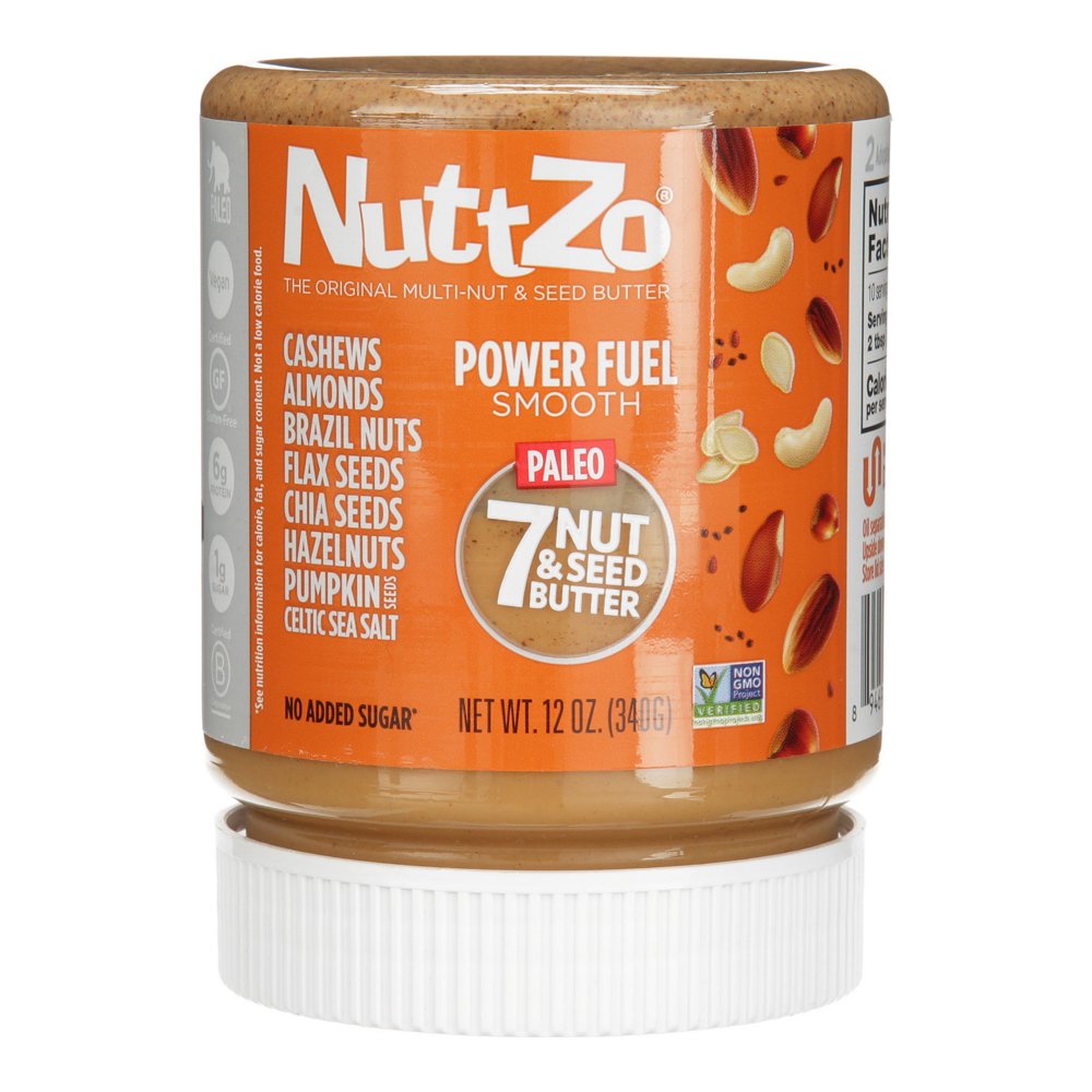 NuttZo Smooth Nut Butter, Peanut Free and Paleo Power Fuel, 12 oz