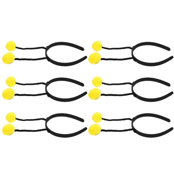 BESTYASH 6Pcs Carnival Headband Hair Ball Design Headband Yellow for