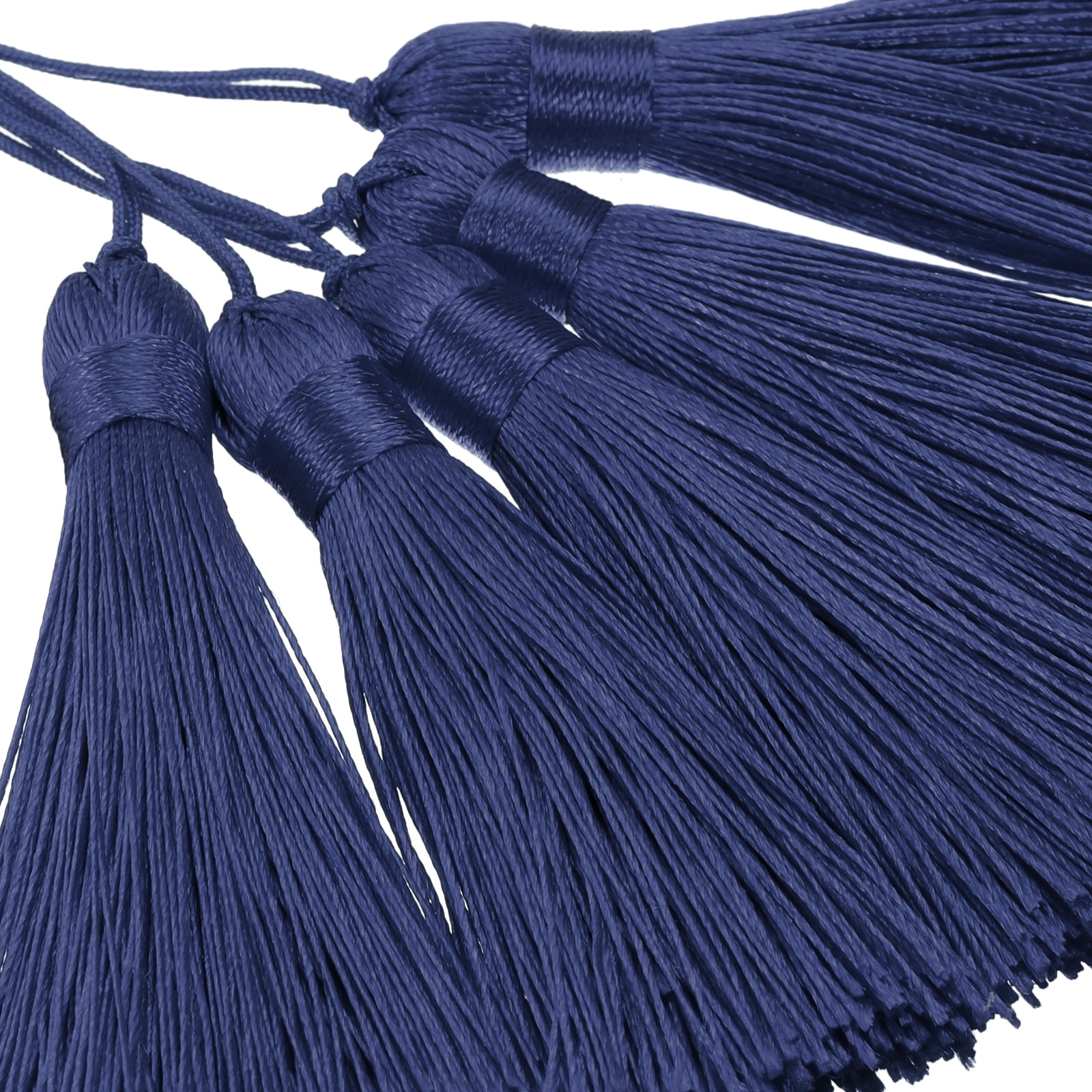 Unique Bargains Mini Bookmark Tassels Handmade Floss Craft for Jewelry Making Navy Blue