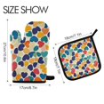 thumbnail image 2 of Yayeee Oven Mitts and Pot Holder Set of 2 Heat Resistant Kitchen Gloves Baking Hot Pad, Colorful Clover Pattern, 2 of 5