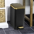 thumbnail image 2 of Moorefield 1.6 gal., Rectangular Soft Close Premium Pedal Waste Bin for Bedroom, Bathroom, Home and Office, Step On Trash Can, Matte Black Gold, 2 of 10